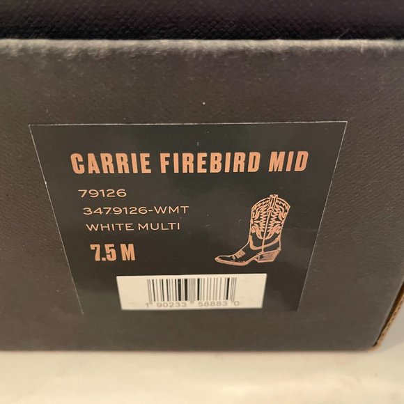 Frye : Leather Cowboy Boots Mid Calf Height : White & Taupe : Leather: 7.5 - Picture 6 of 7